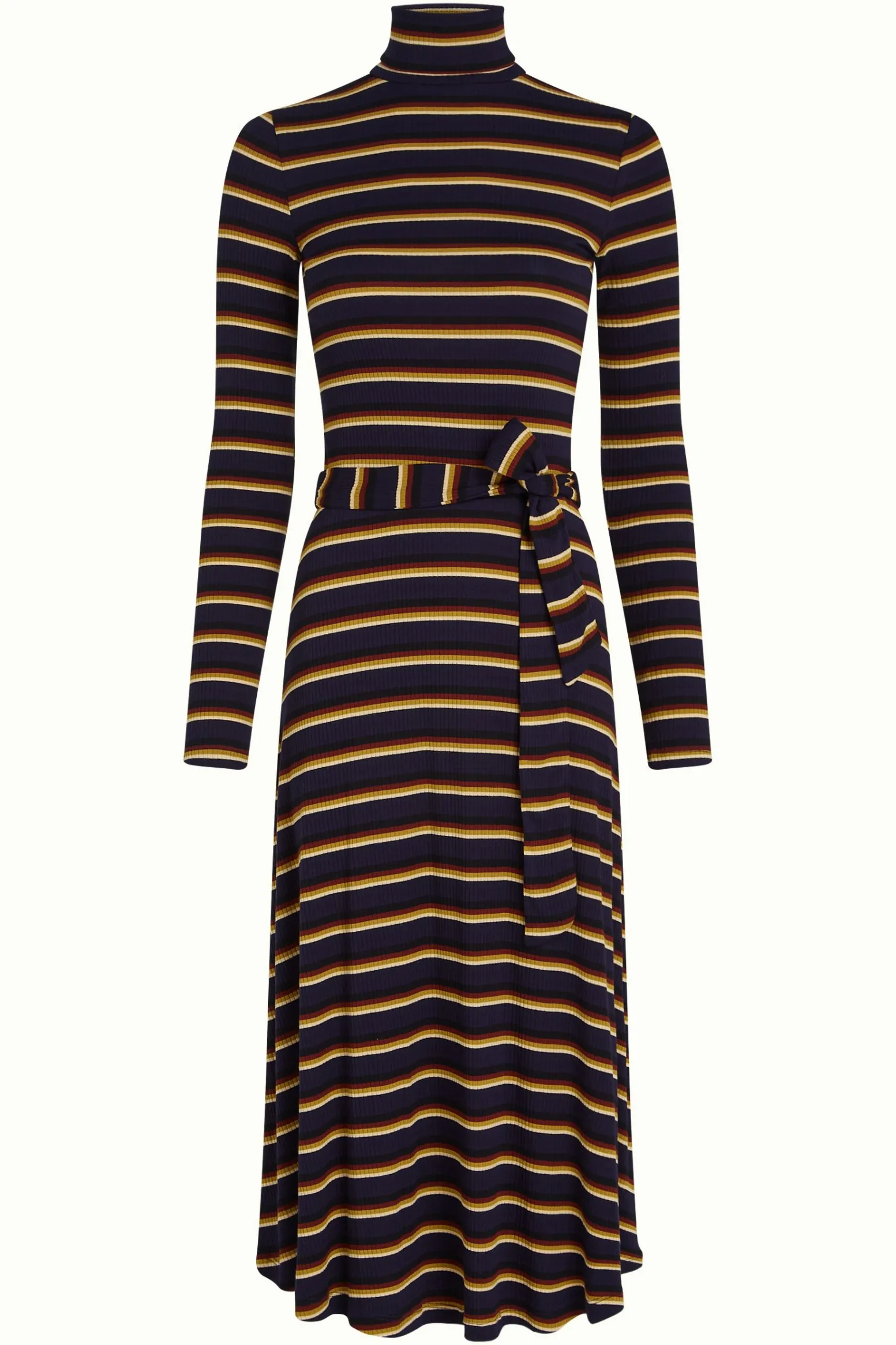 King Louie Jurken|Rollneck Dress Century Stripe Evening Blue