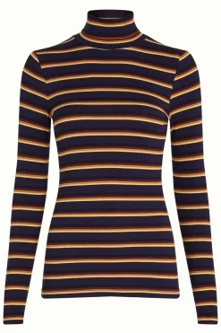 King Louie Tops & Shirts|Rollneck Top Century Stripe Evening Blue