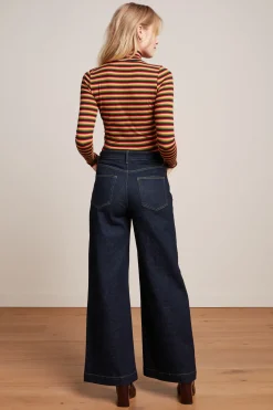 King Louie Tops & Shirts|Rollneck Top Mimmi Stripe Cabernet Red