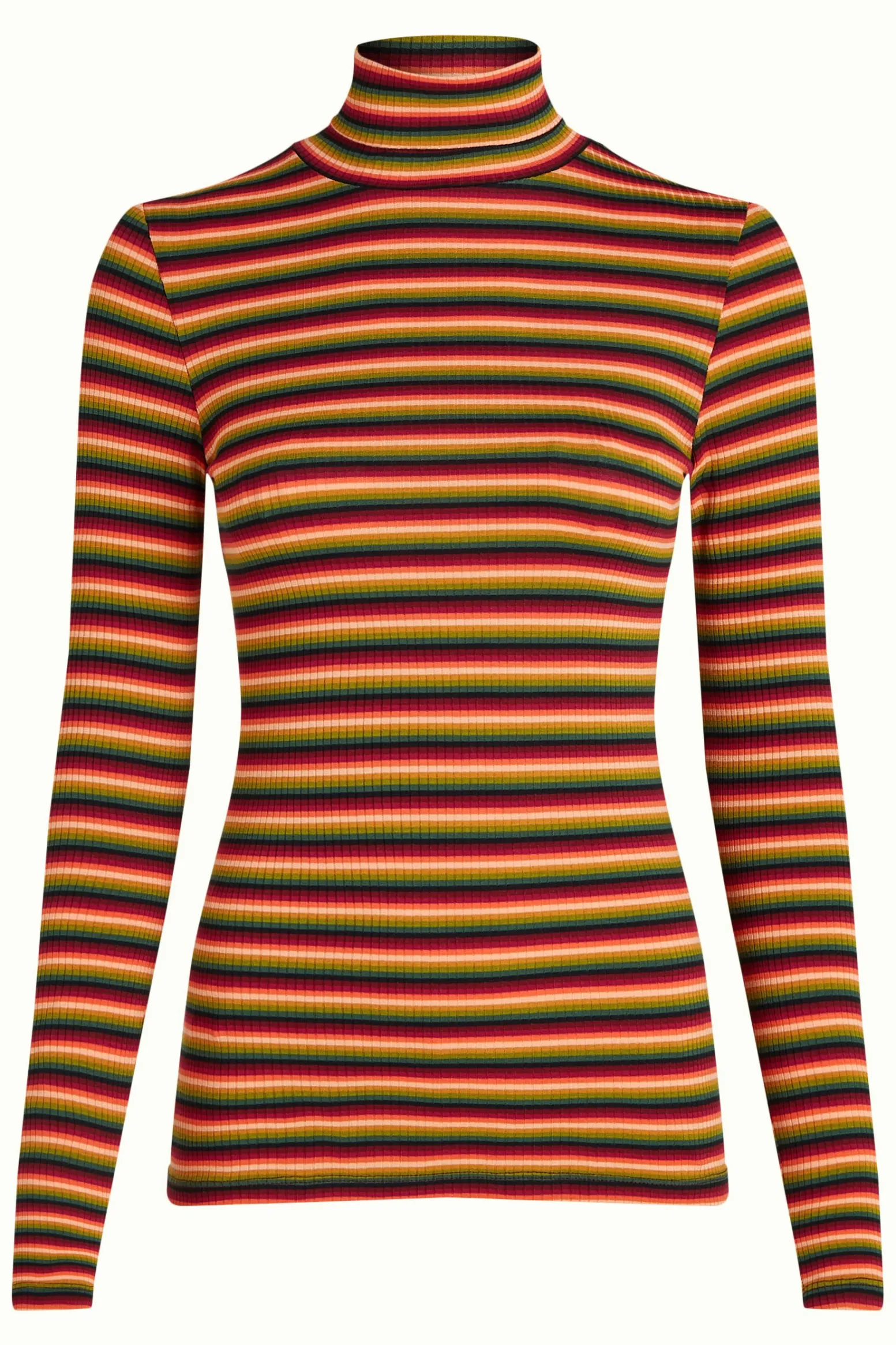 King Louie Tops & Shirts|Rollneck Top Mimmi Stripe Cabernet Red