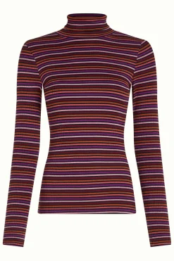 King Louie Tops & Shirts|Rollneck Top Rolla Stripe Mesa Pink