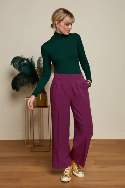 King Louie Tops & Shirts|Rollneck Top Uni Rib Pine Green