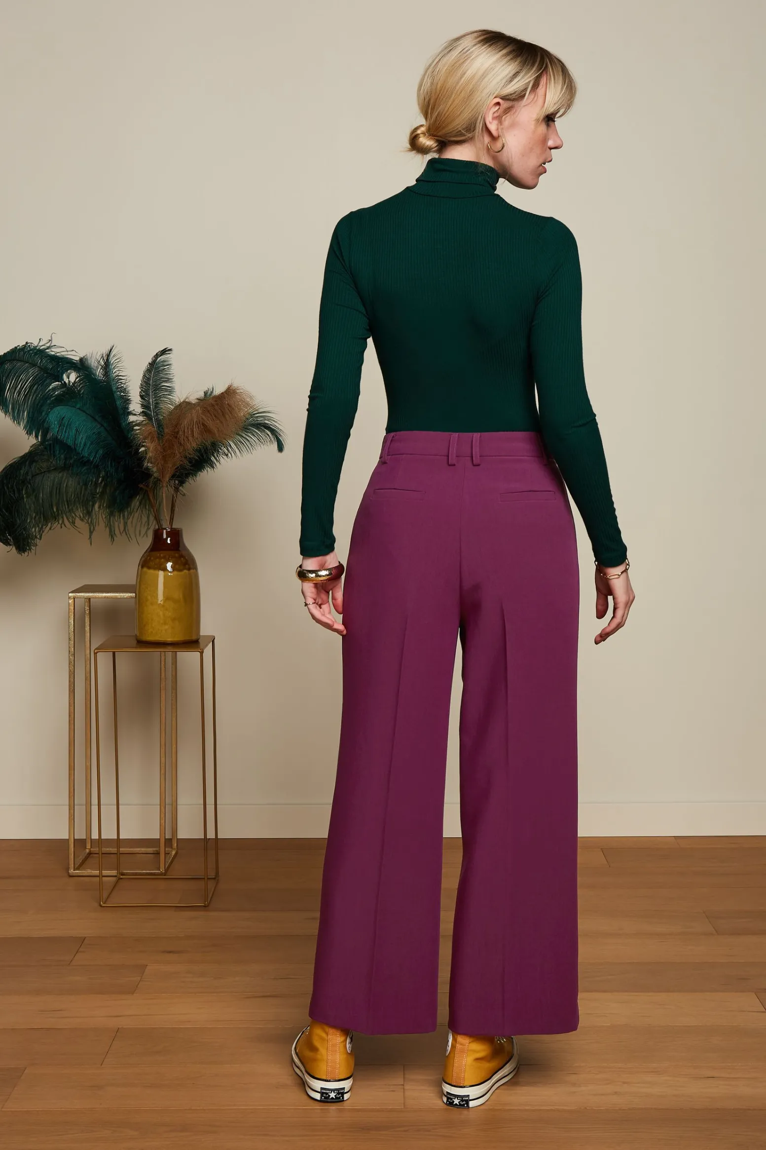 King Louie Tops & Shirts|Rollneck Top Uni Rib Pine Green