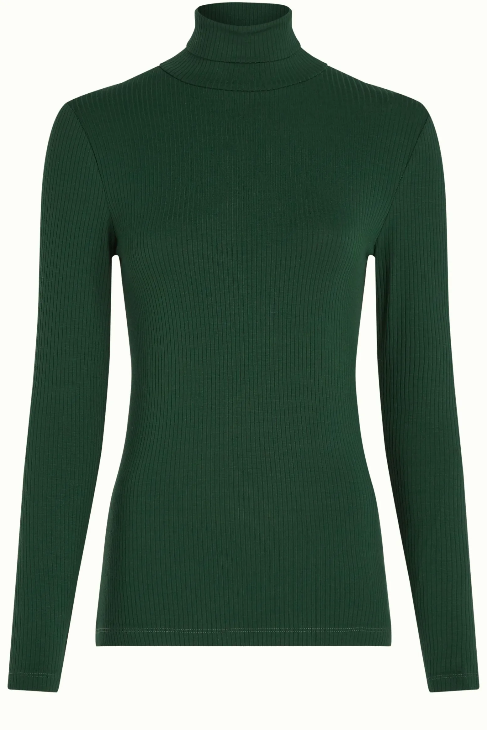 King Louie Tops & Shirts|Rollneck Top Uni Rib Forest Green