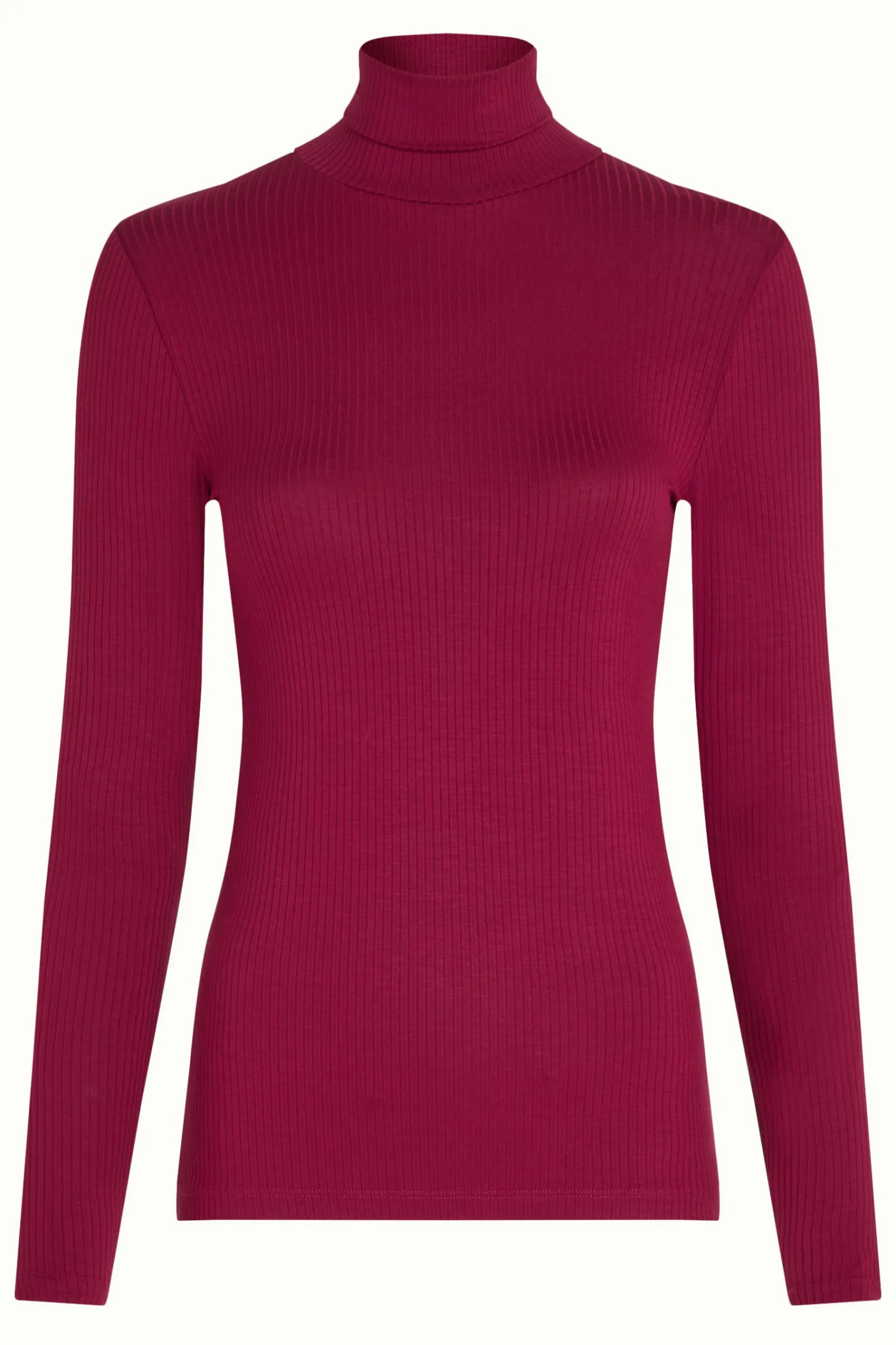 King Louie Tops & Shirts|Rollneck Top Uni Rib Beaujolais Red