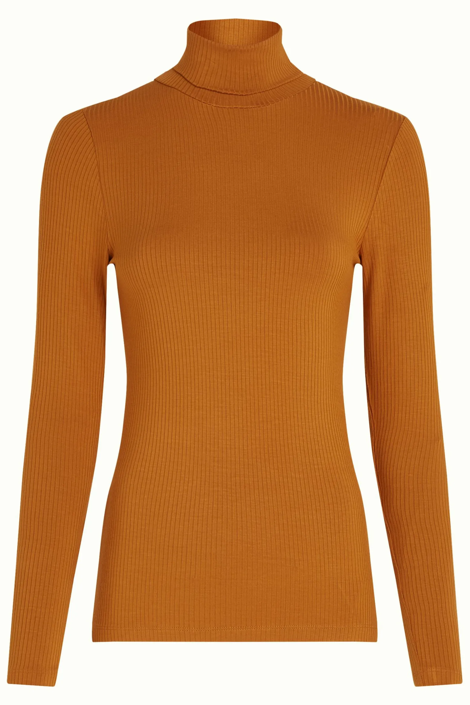 King Louie Tops & Shirts|Rollneck Top Uni Rib Maple Orange