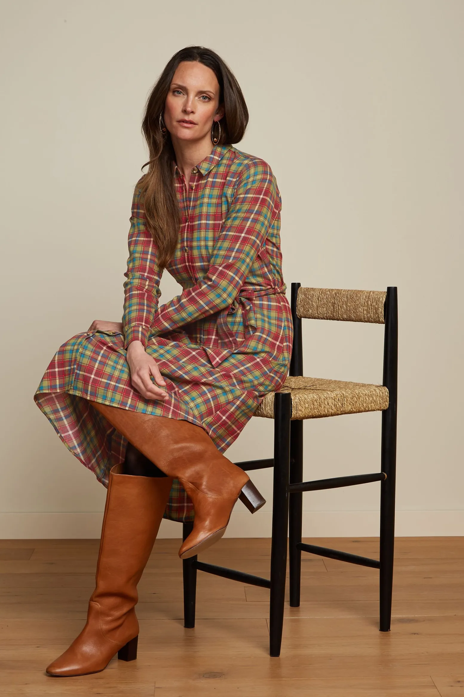 King Louie Jurken|Rosie Dress Belmont Check Woodbine Green