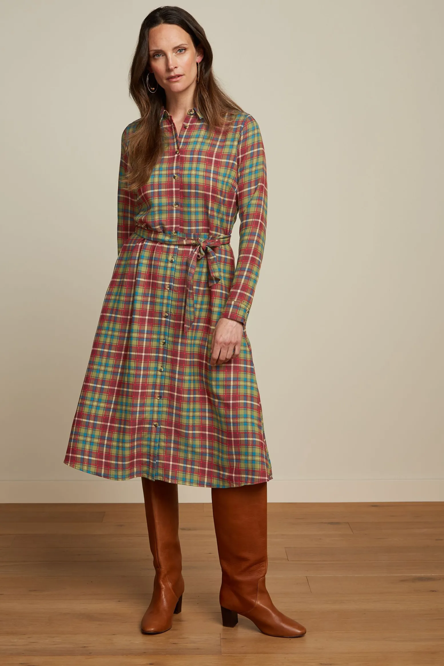 King Louie Jurken|Rosie Dress Belmont Check Woodbine Green