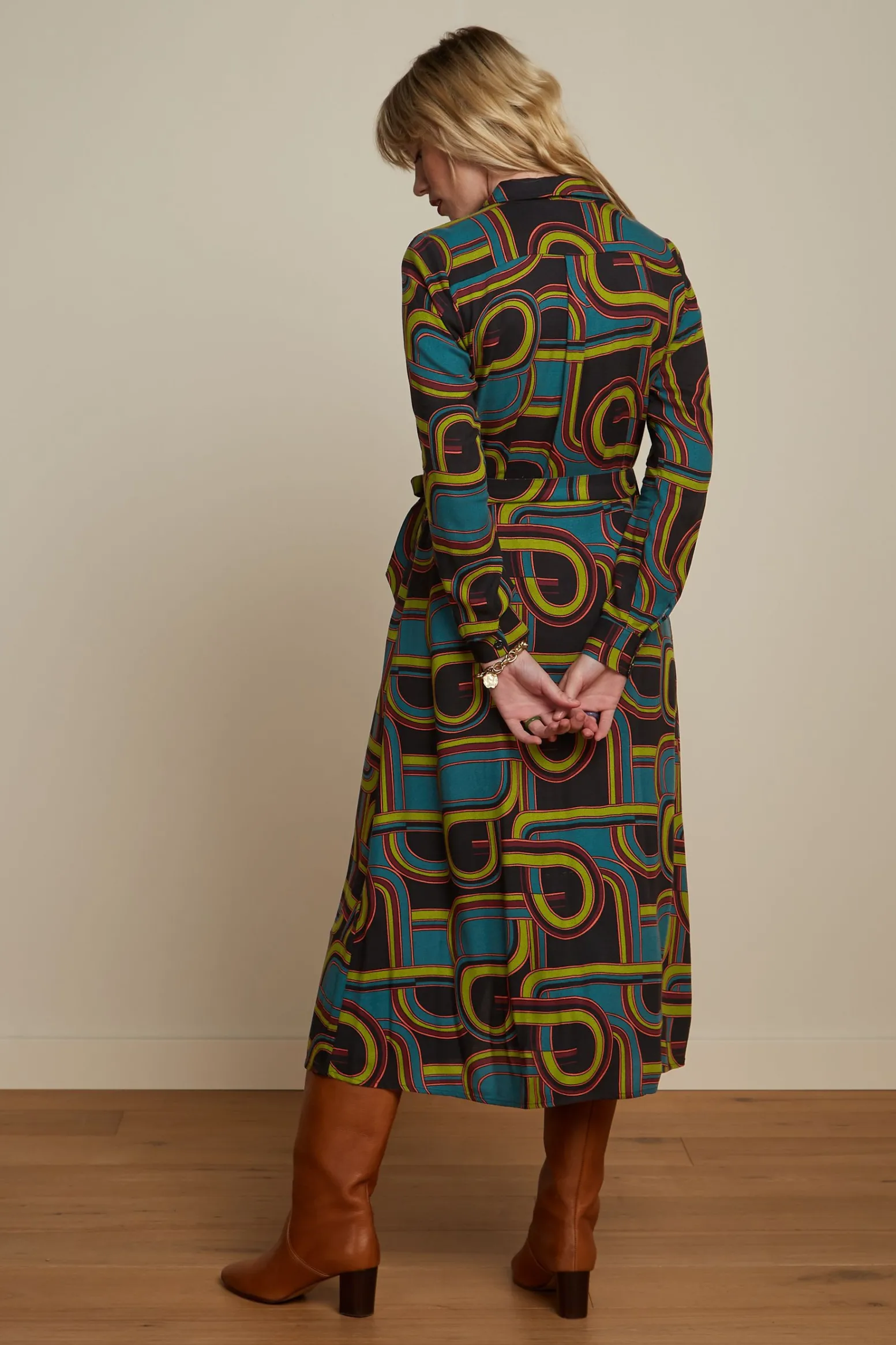 King Louie Jurken|Rosie Midi Dress Zappa Black