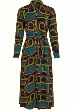 King Louie Jurken|Rosie Midi Dress Zappa Black