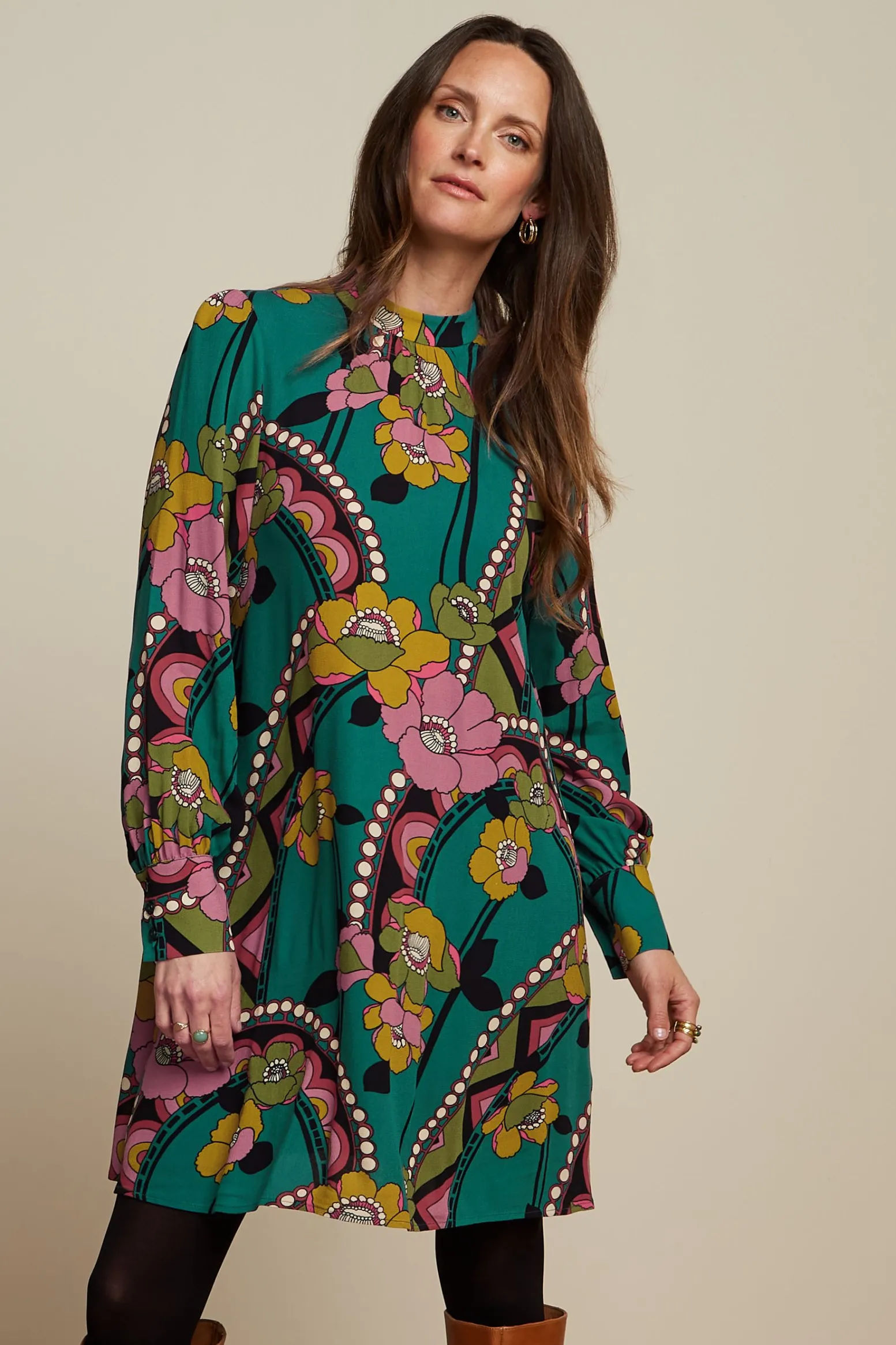 King Louie Jurken|Sandy Dress Lovechild Antique Green