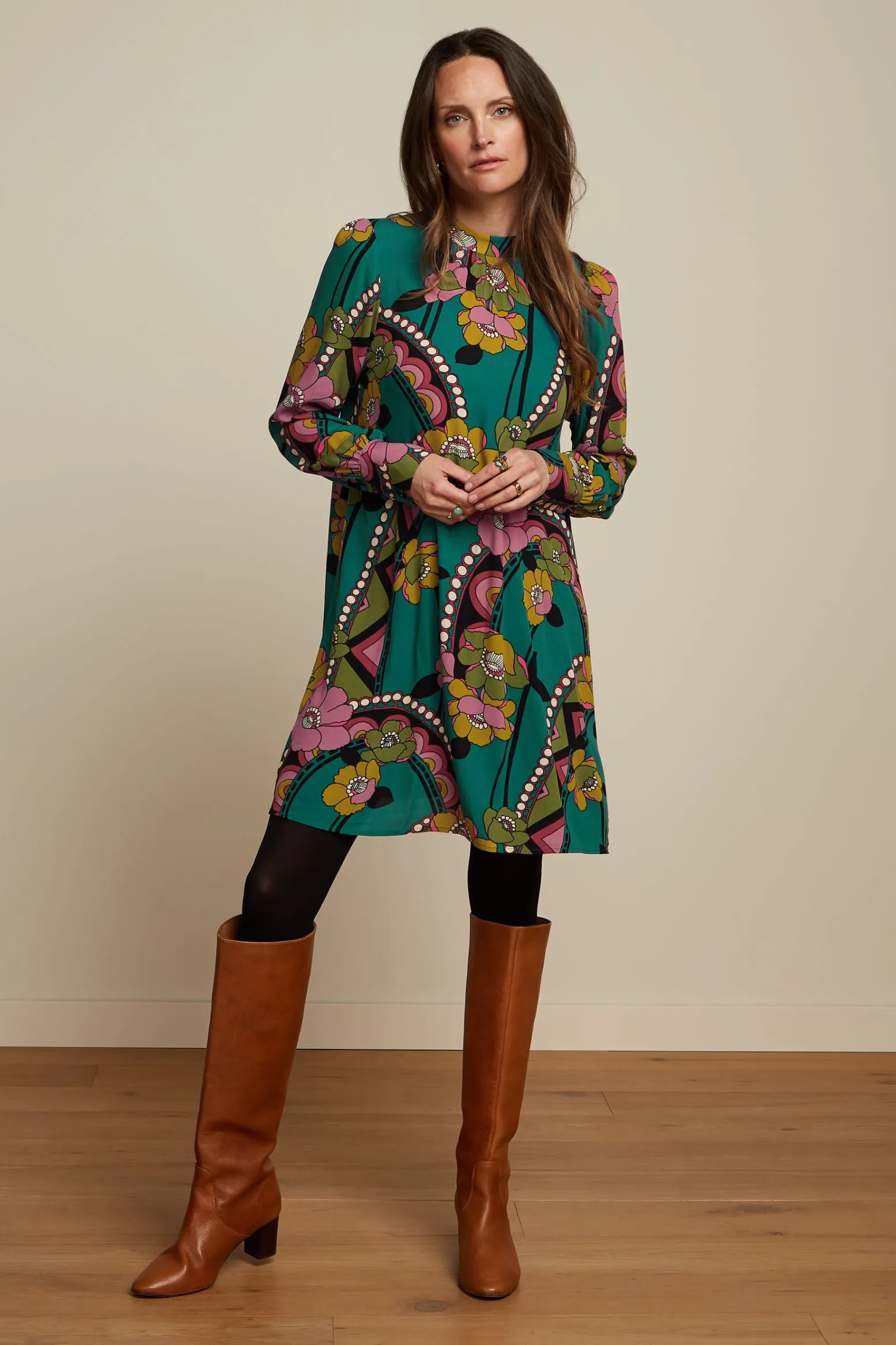 King Louie Jurken|Sandy Dress Lovechild Antique Green