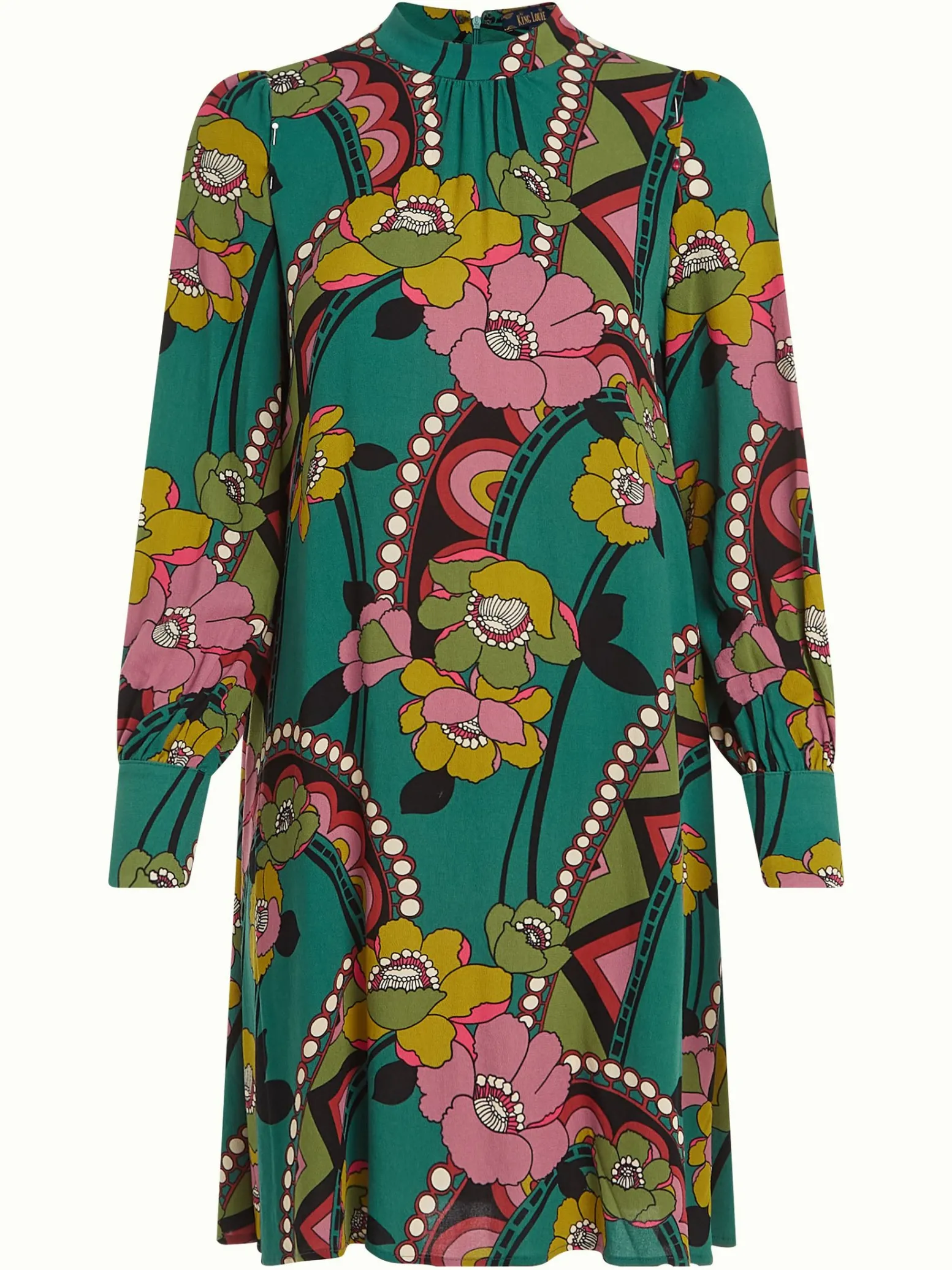 King Louie Jurken|Sandy Dress Lovechild Antique Green