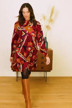 King Louie Jurken|Sandy Dress Lovechild Cabernet Red