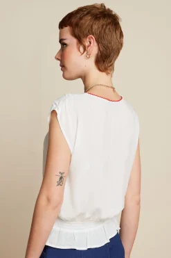 King Louie Tops & Shirts|Selly Top Citrine Embroidery Cream