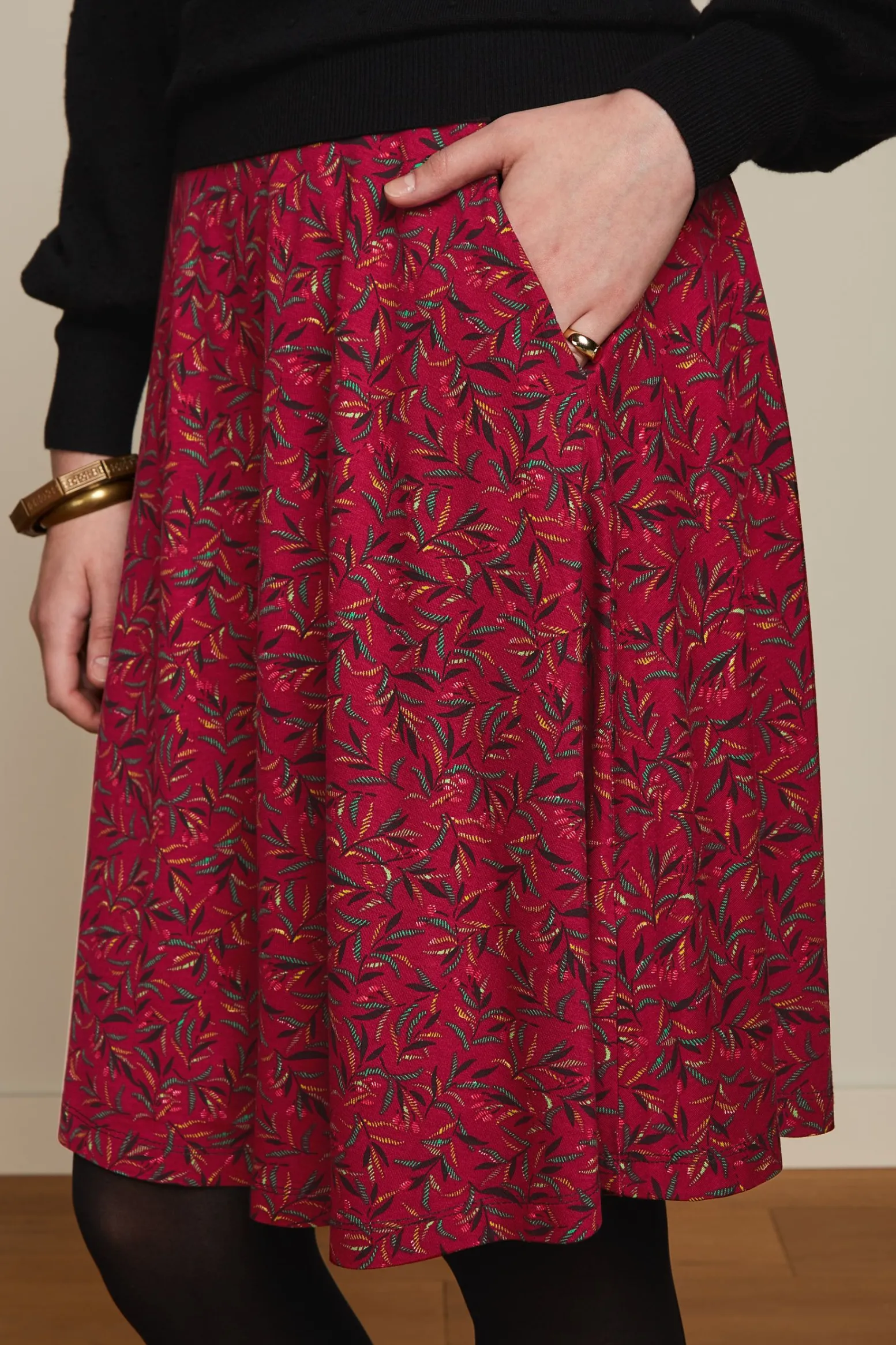 King Louie Rokken|Serena Skirt Vinti Cherry Red