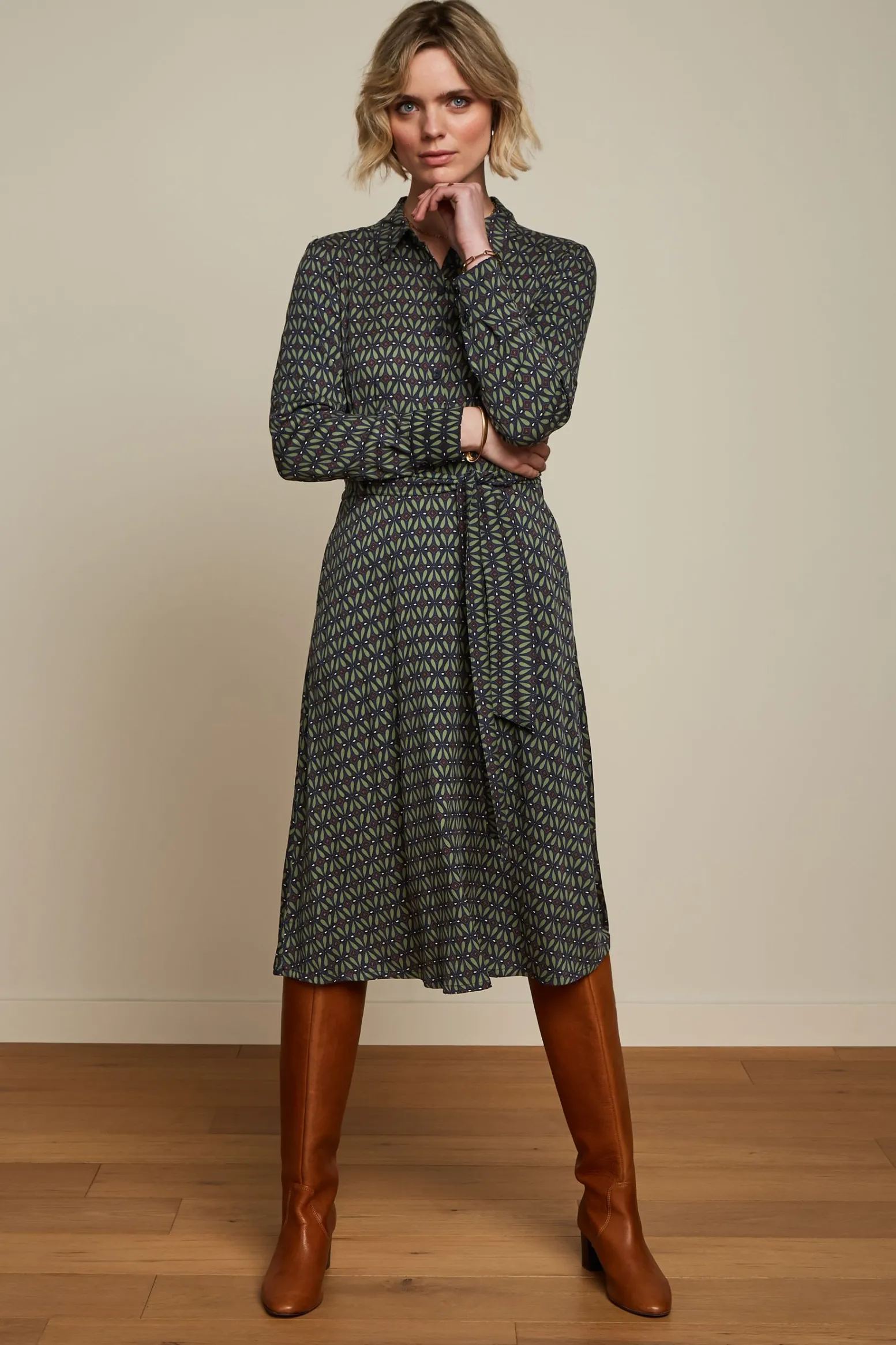 King Louie Jurken|Sheeva Dress Parlour Tokyo Blue