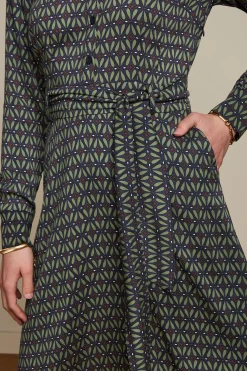 King Louie Jurken|Sheeva Dress Parlour Tokyo Blue