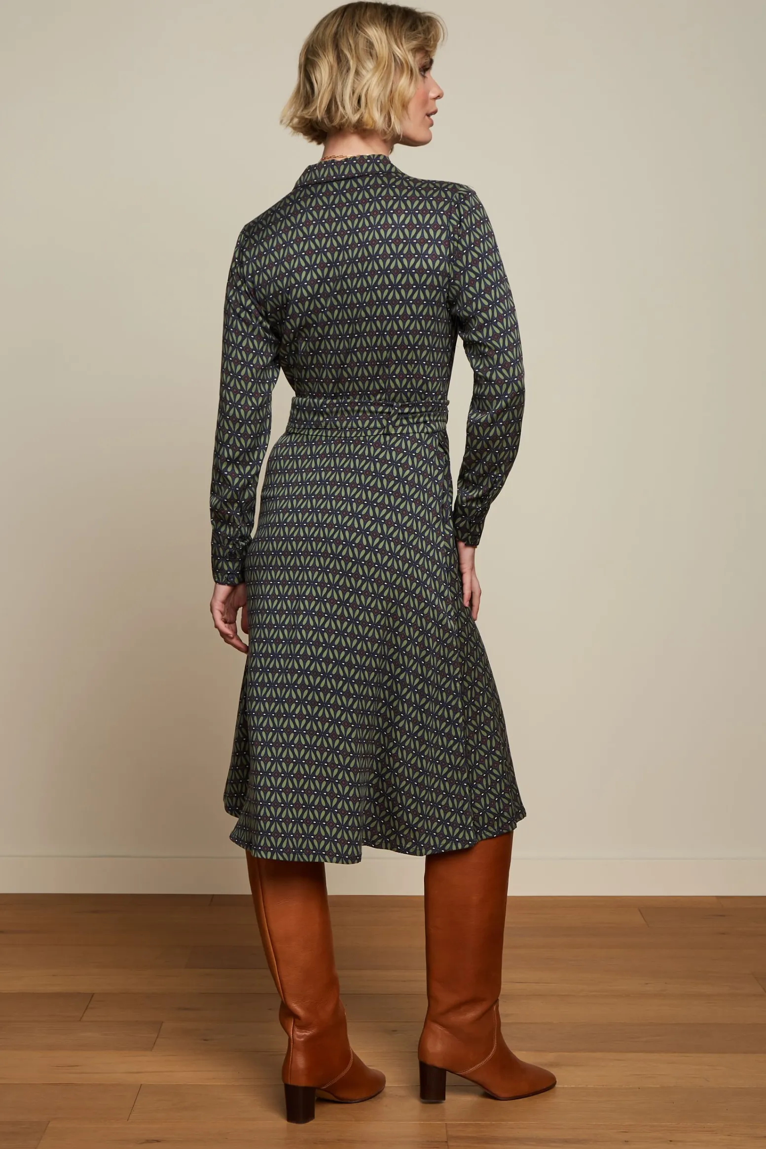 King Louie Jurken|Sheeva Dress Parlour Tokyo Blue