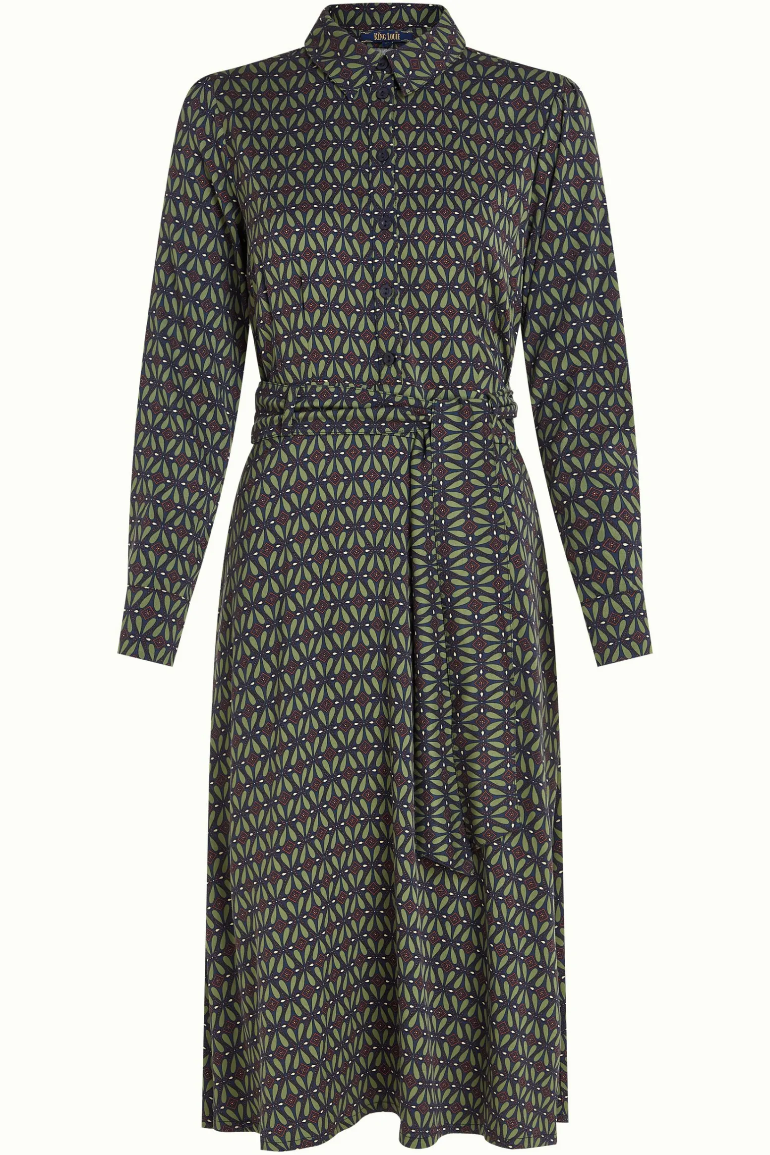 King Louie Jurken|Sheeva Dress Parlour Tokyo Blue