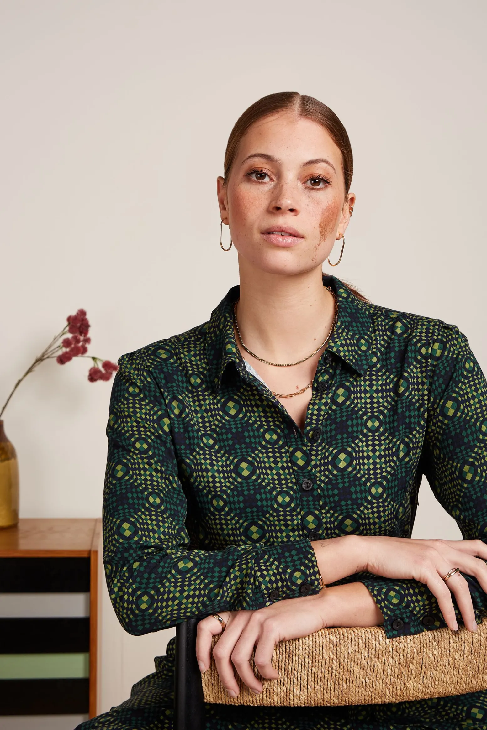 King Louie Jurken|Sheeva Dress Spiller Dragonfly Green