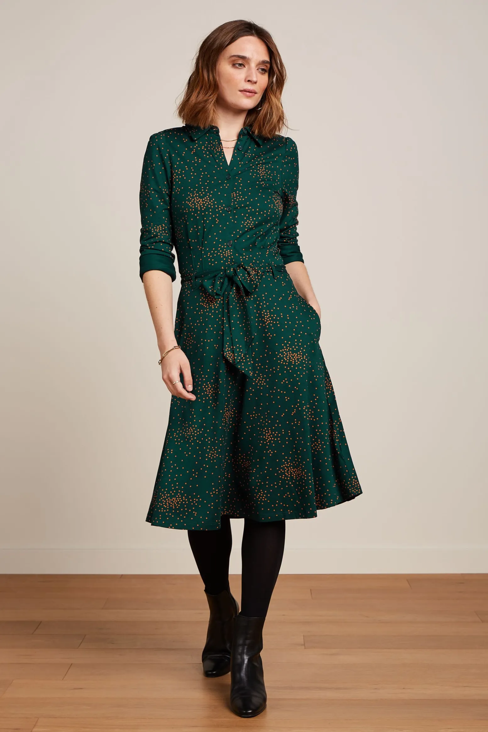 King Louie Jurken|Sheeva Dress Valentine Pine Green