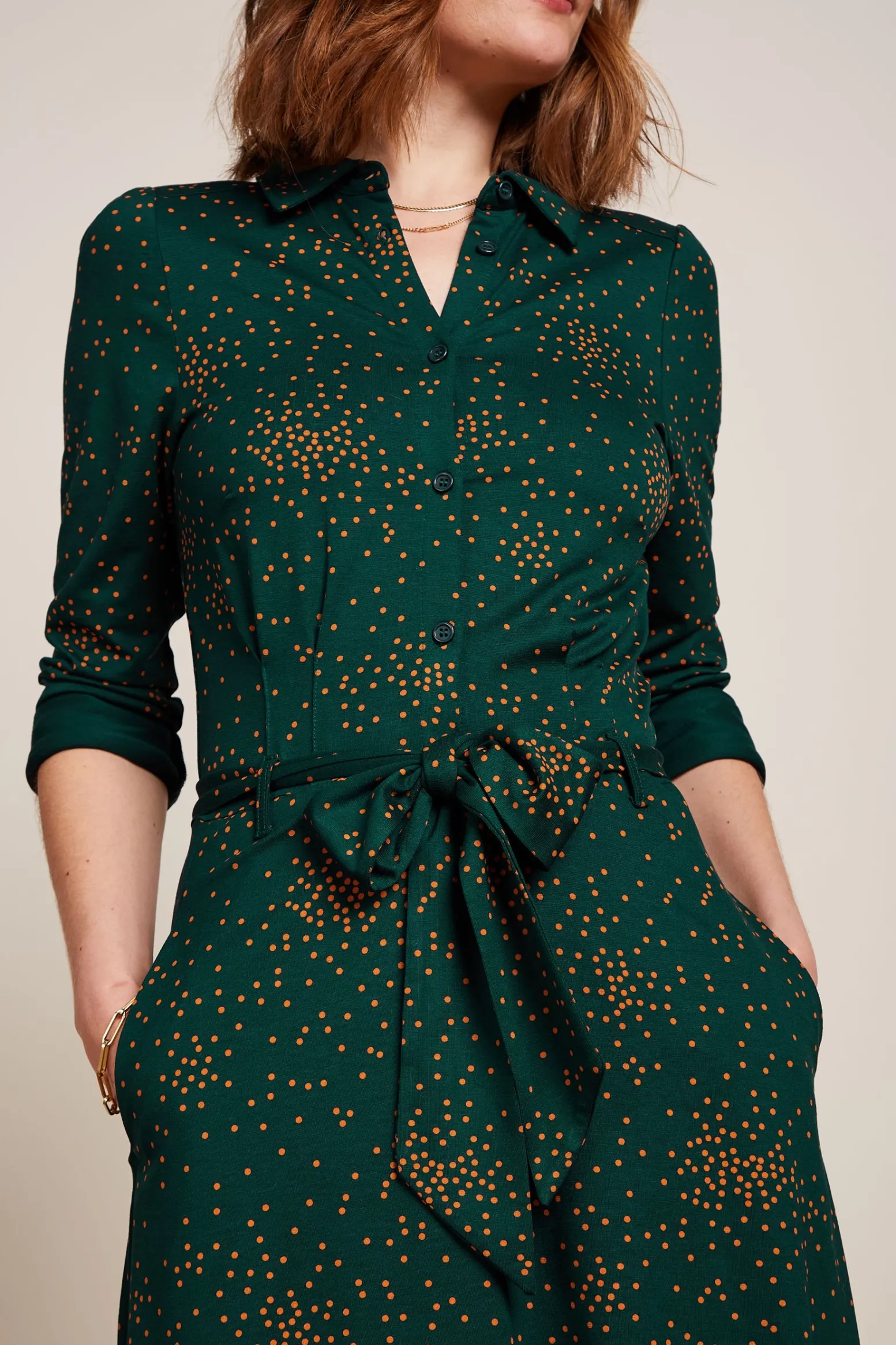 King Louie Jurken|Sheeva Dress Valentine Pine Green
