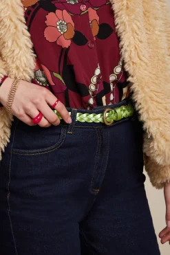King Louie Accessoires|Shiny Braided Belt Woodbine Green