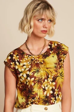 King Louie Tops & Shirts|Shirley Top Emerald Amarillo Gold