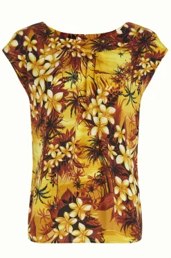 King Louie Tops & Shirts|Shirley Top Emerald Amarillo Gold