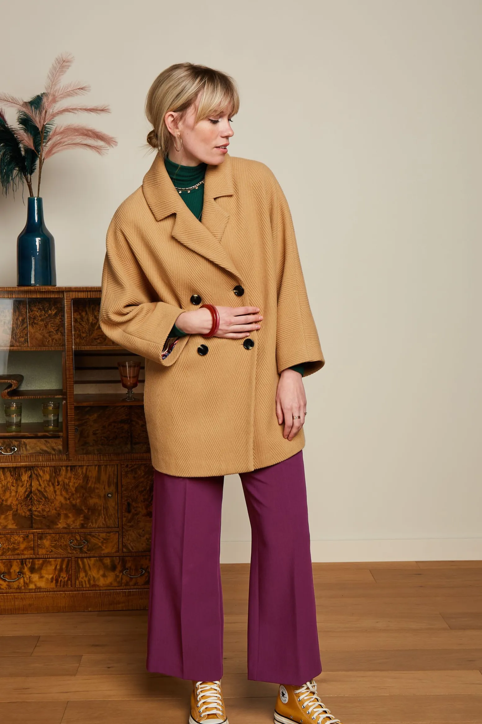 King Louie Jassen & Blazers|Shiya Kimono Coat Falaise Biscotti