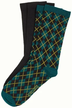 King Louie Accessoires|Socks 2-Pack Argyle Black