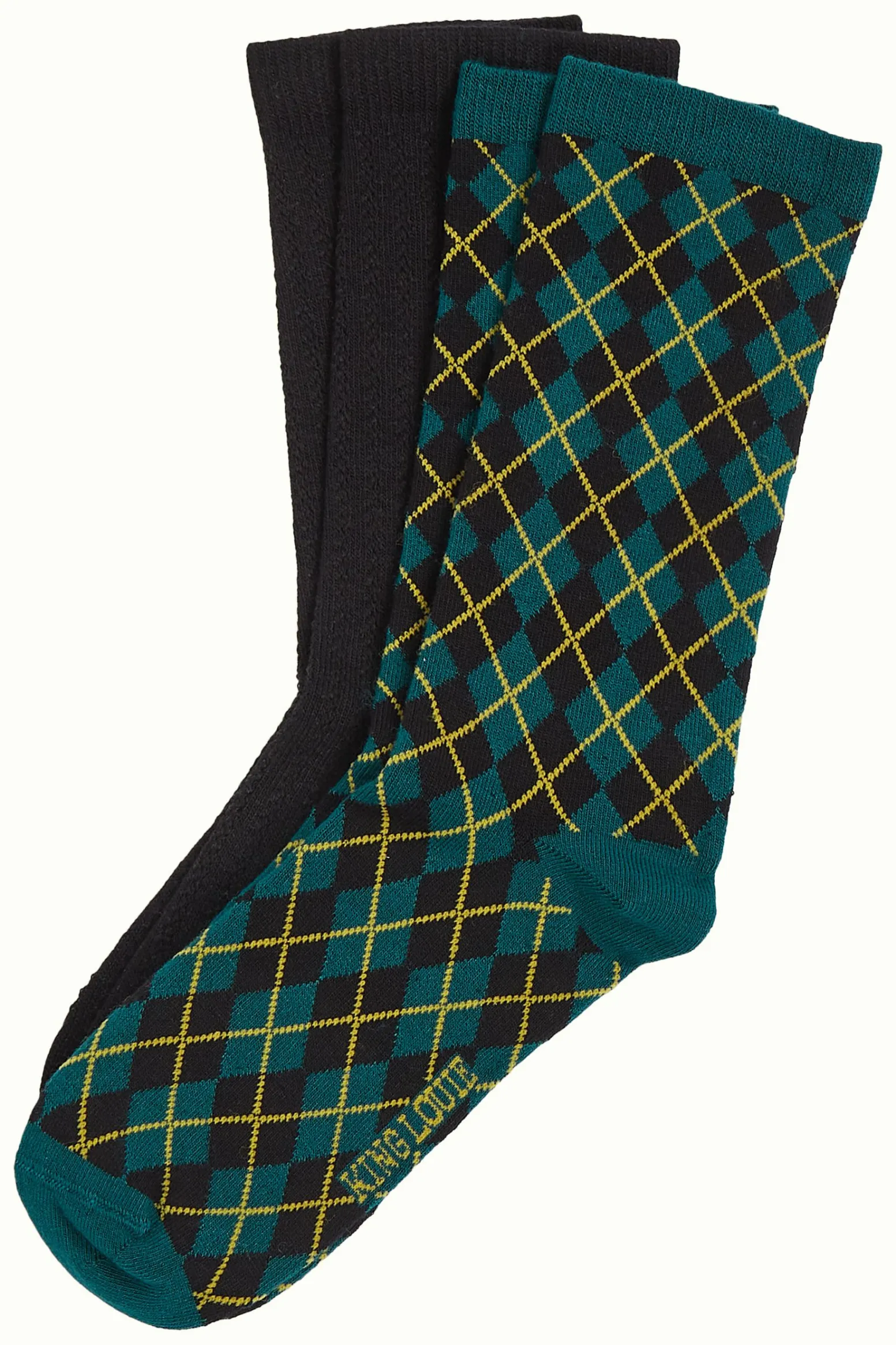 King Louie Accessoires|Socks 2-Pack Argyle Black