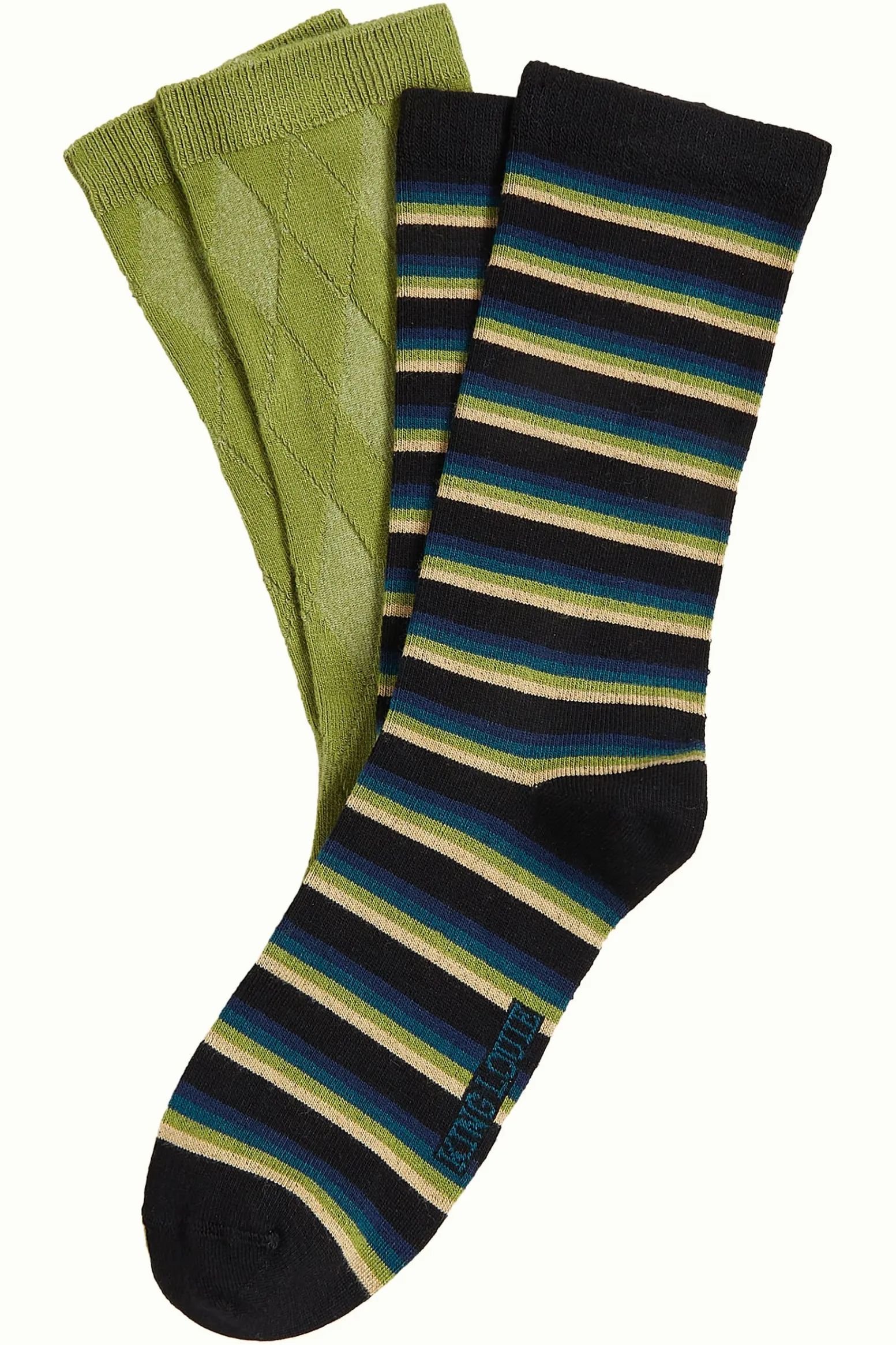 King Louie Accessoires|Socks 2-Pack Century Stripe Woodbine Green