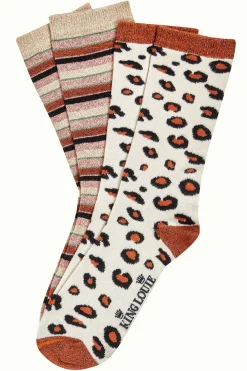 King Louie Accessoires|Socks 2-Pack Lapis Stripe Cream