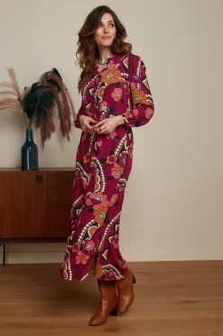 King Louie Jurken|Stella Maxi Dress Lovechild Cabernet Red