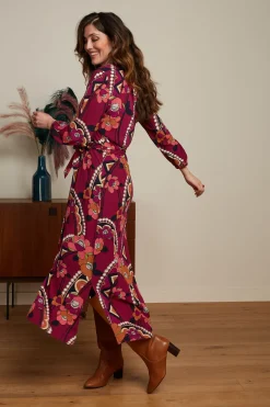 King Louie Jurken|Stella Maxi Dress Lovechild Cabernet Red