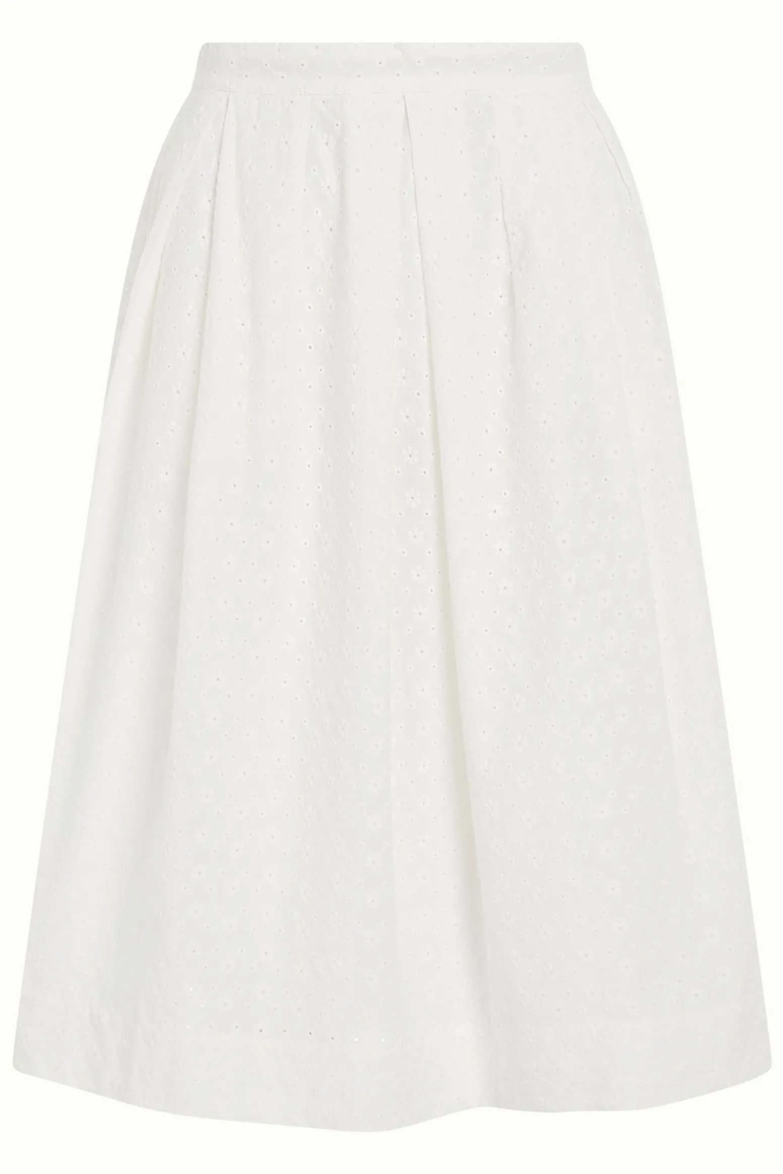 King Louie Rokken|Suzette Pleat Skirt Rosa Broderie Anglaise White