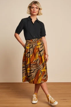 King Louie Rokken|Suzette Pleat Skirt Zolea Sulphur Yellow