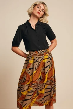 King Louie Rokken|Suzette Pleat Skirt Zolea Sulphur Yellow
