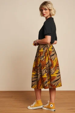 King Louie Rokken|Suzette Pleat Skirt Zolea Sulphur Yellow