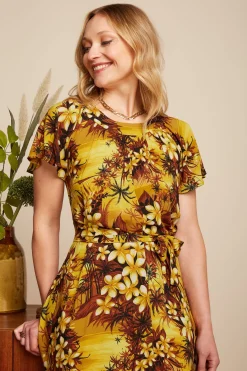 King Louie Jurken|Talia Dress Emerald Amarillo Gold