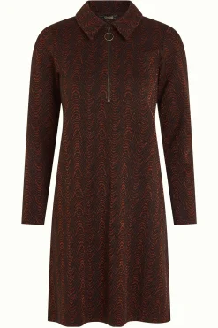 King Louie Jurken|Tunic Zip Dress Tempest Cognac Orange