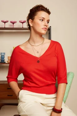 King Louie Tops & Shirts|Valentina Top Club Fiery Red