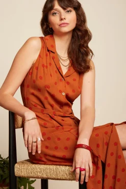 King Louie Jurken|Violante Dress Melos Caramel