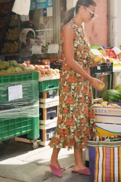 King Louie Jurken|Violante Dress Ryder Langoustino Orange
