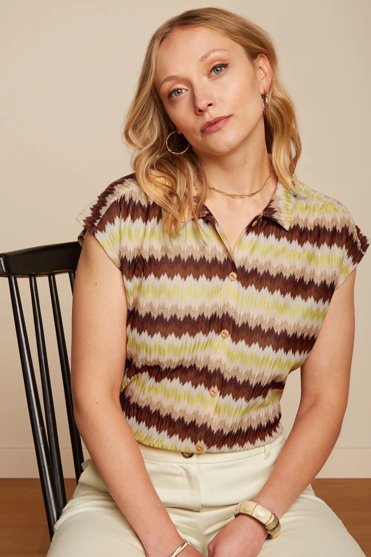 King Louie Blouses|Viv Blouse Carmine Mock Orange