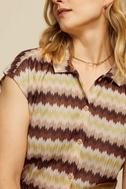 King Louie Blouses|Viv Blouse Carmine Mock Orange