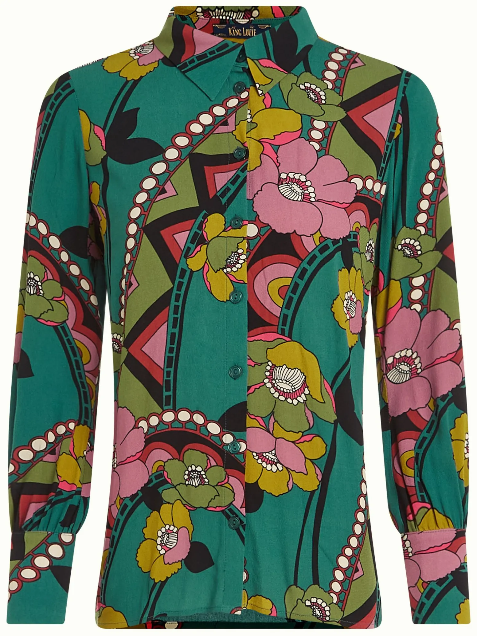King Louie Blouses|Winona Blouse Lovechild Antique Green