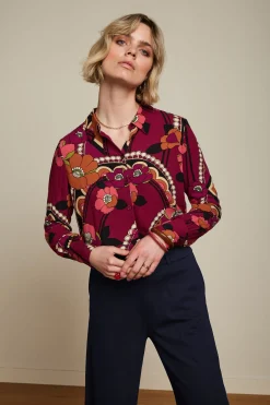 King Louie Blouses|Winona Blouse Lovechild Cabernet Red